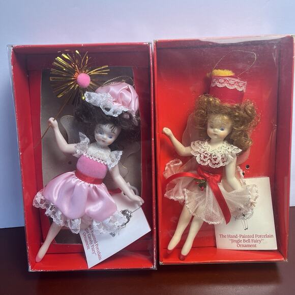 Christmas Ornament Collectors Club Porcelain Jingle Bell & Sugar Candy Fairy Lot - Picture 3 of 16